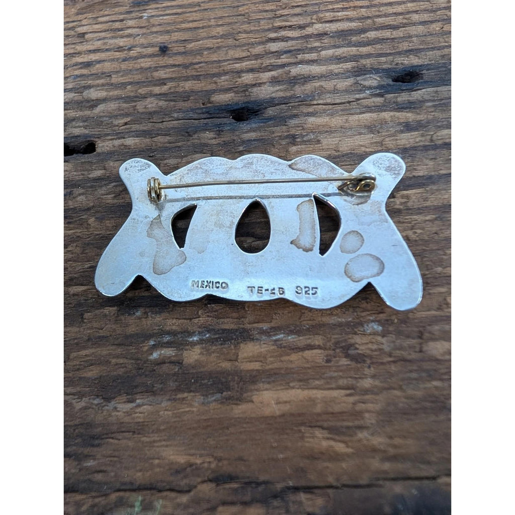 Vintage Taxco Mexico XOX Sterling Silver 925 Brooch Hugs and Kisses Pin 23g