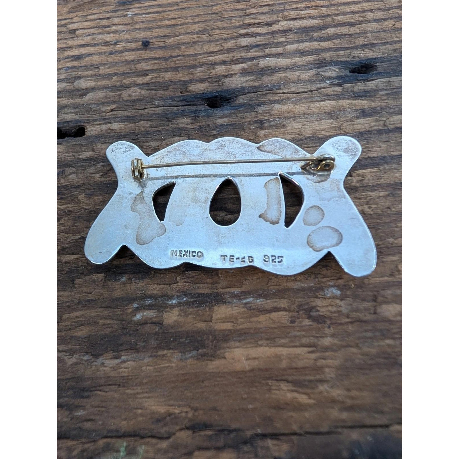 Vintage Taxco Mexico XOX Sterling Silver 925 Brooch Hugs and Kisses Pin 23g