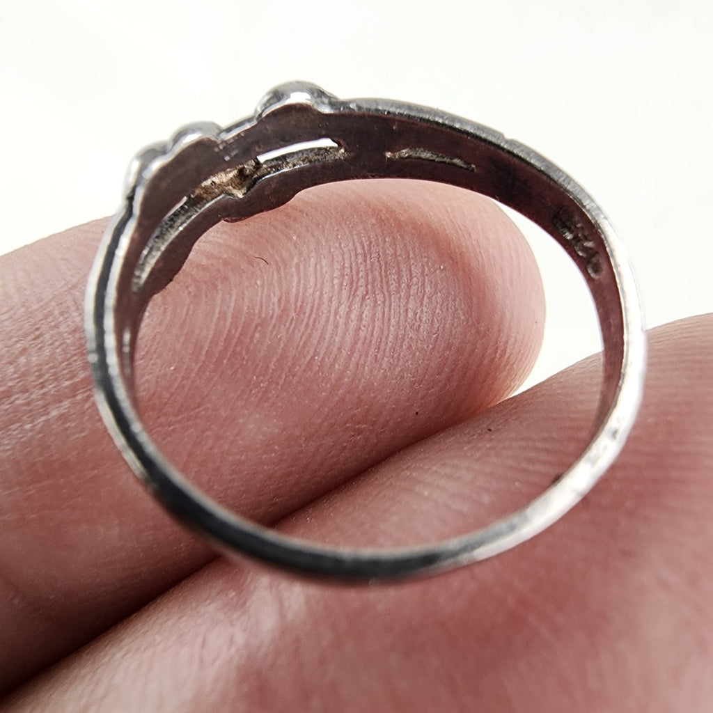 Vintage Braided Crossover Ring Size 5 1/2 in Sterling Silver 925