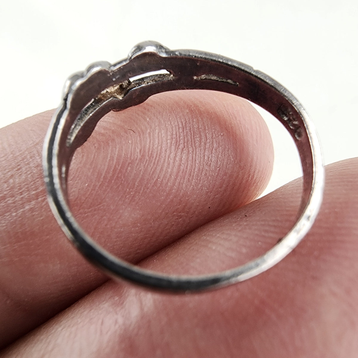 Vintage Braided Crossover Ring Size 5 1/2 in Sterling Silver 925
