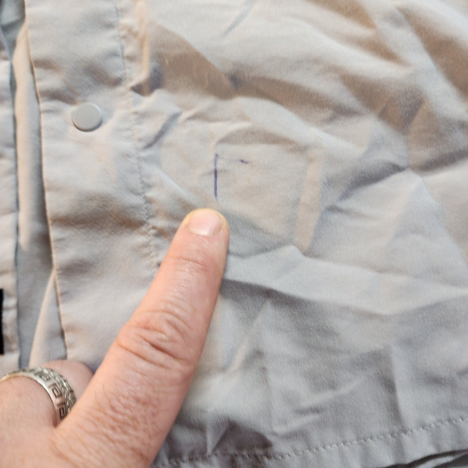 Mountain Hardware Large Gray Button Down Outdoor Shirt Mens Active Wear
