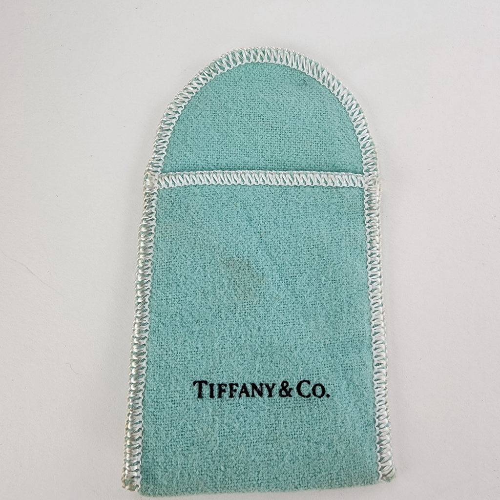Vintage Blue Felt Jewelry Logo Bag by Tiffany & Co
