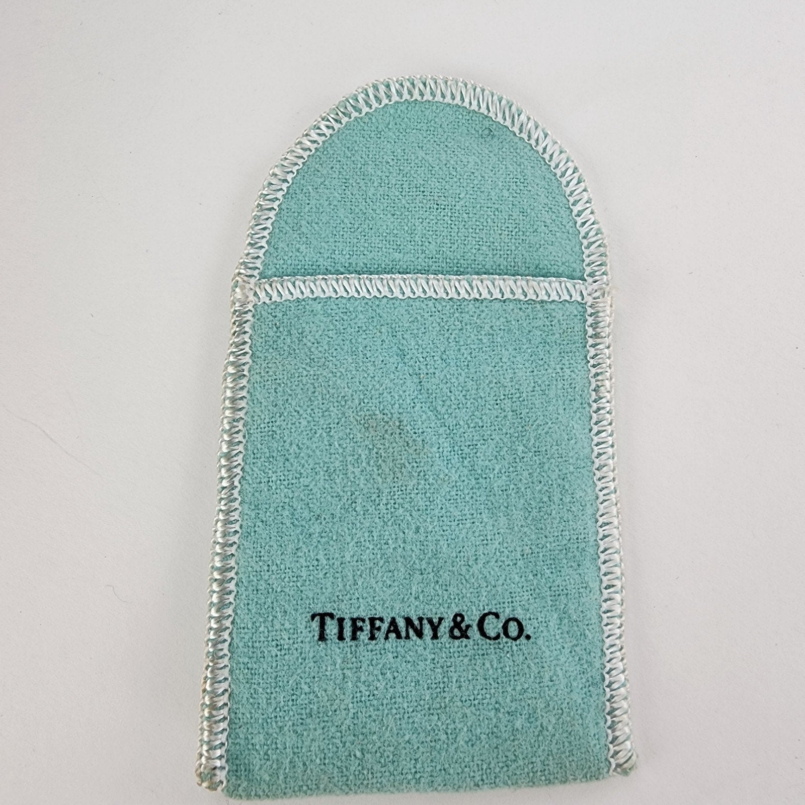 Vintage Blue Felt Jewelry Logo Bag by Tiffany & Co