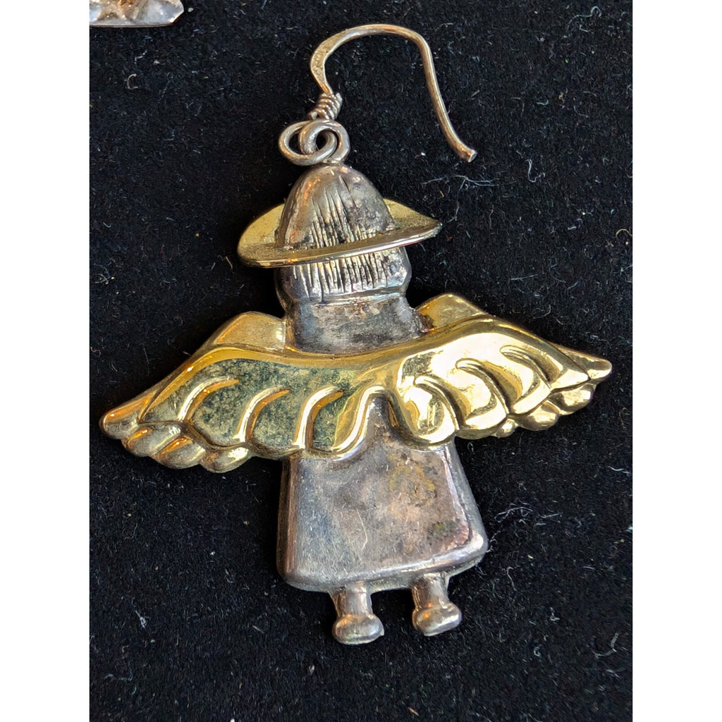 Vintage TAXCO Angel Pendant and Earrings Set Sterling Silver 925 Mexico
