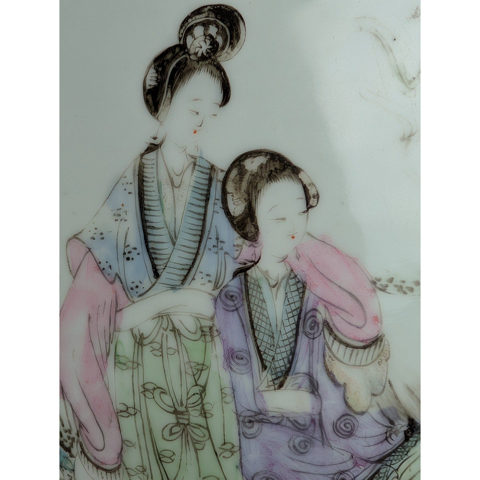 Chinese Porcelain Shard Red Lacquer Box Paper Mache