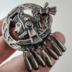 Early Taxco Articulated Pendant Sterling Silver 925 Aztec Emperor Cuauhtemoc