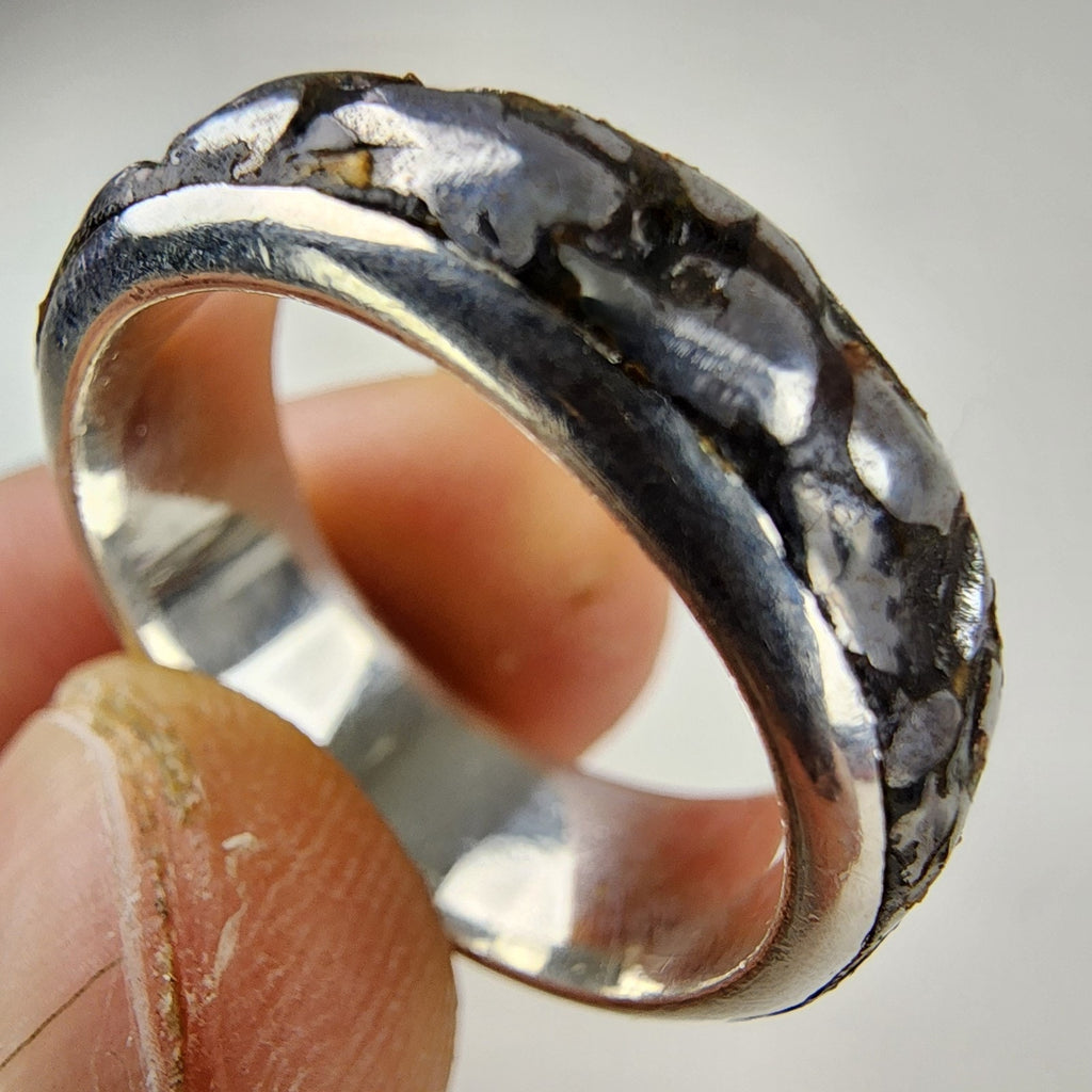 Campo de Cielo Meteorite Band Ring Size 10 1/2 by Starborn Sterling Silver 925