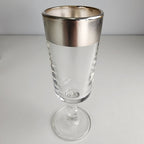 Silver Rimmed Stemmed Cordial Glasses Set of 6