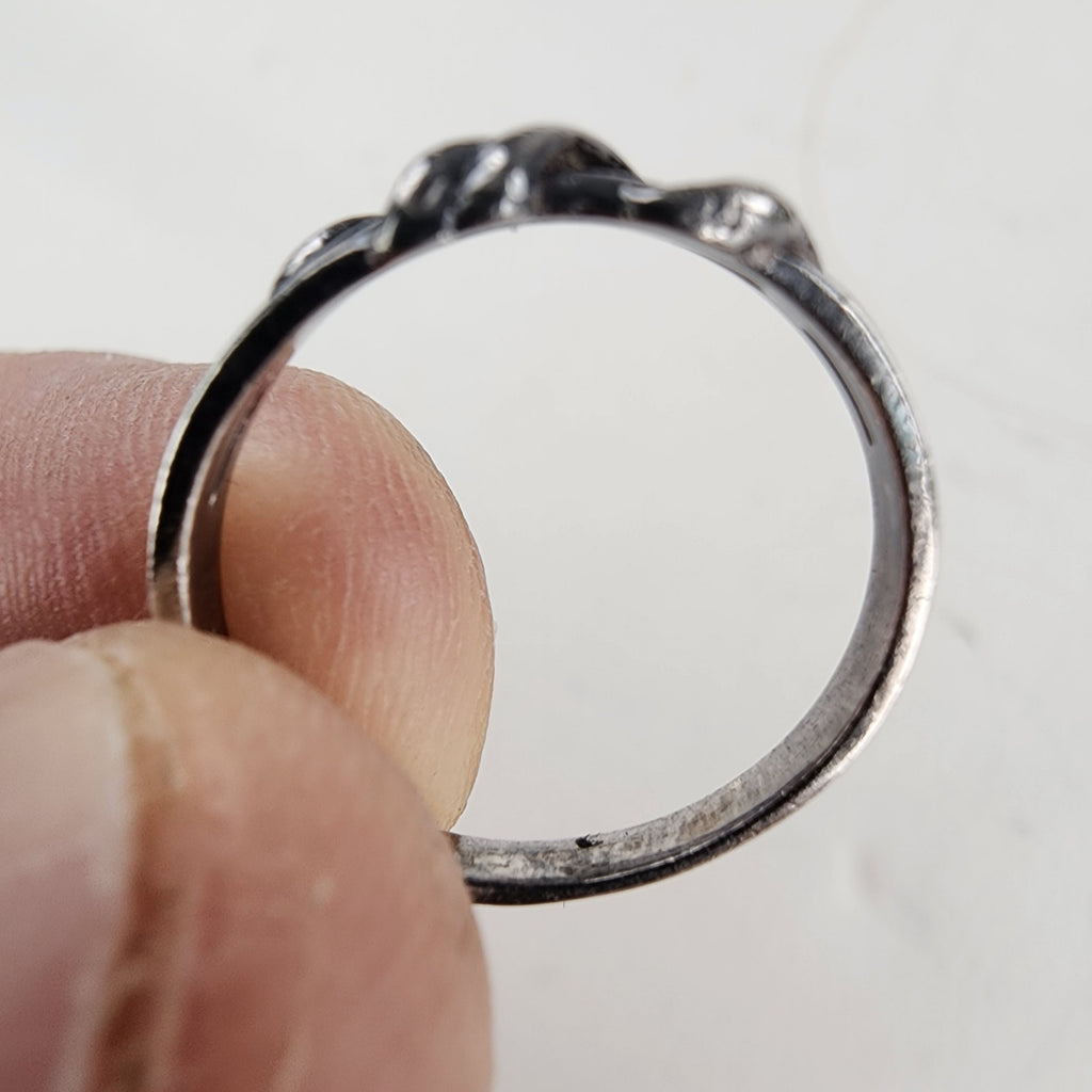 Vintage Braided Crossover Ring Size 5 1/2 in Sterling Silver 925