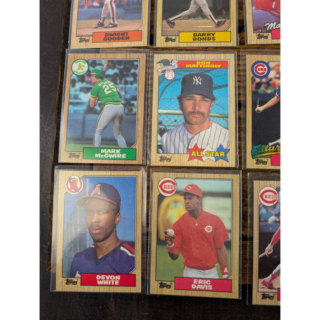 1987 Topps Baseball Woodgrain Border All Stars 20 Card Set NM to M