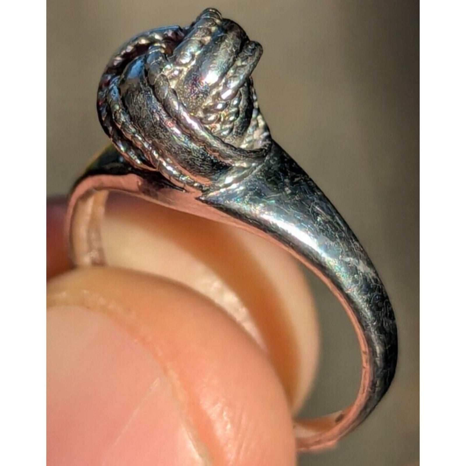 LOVE KNOT Ring Sterling Silver 925 - Size 6 3/4