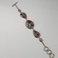 Orange Firefly Bracelet Sterling Silver 925 Adjustable 7" to 8"