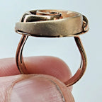 Gold Finish Spiral Textured Ring Size 7 Sterling Silver 925 Vintage
