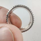 Vintage Mexico Wave Pattern Band Ring Size 8 1l4 in Sterling Silver 925