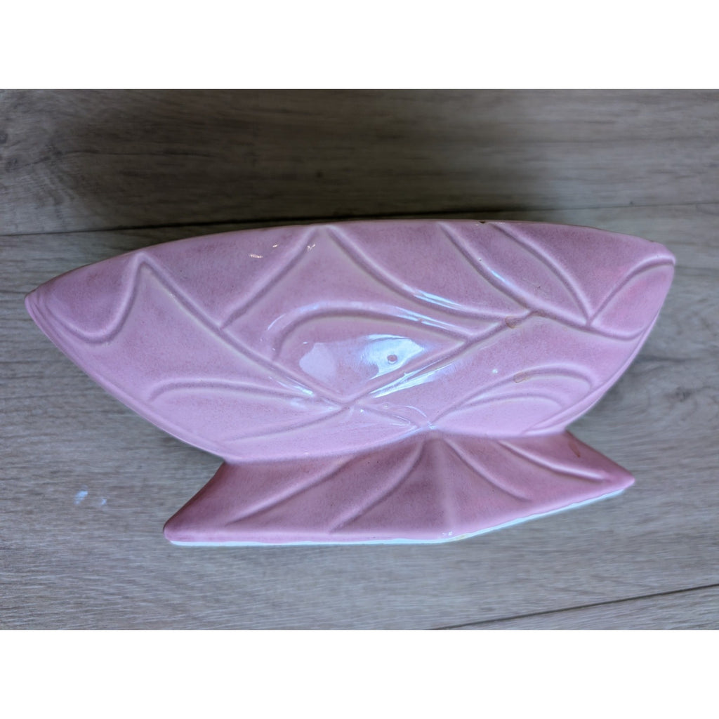Art Deco Planter by RRP Co USA Pottery 10" Oval Planter Bowl Pink Glaze