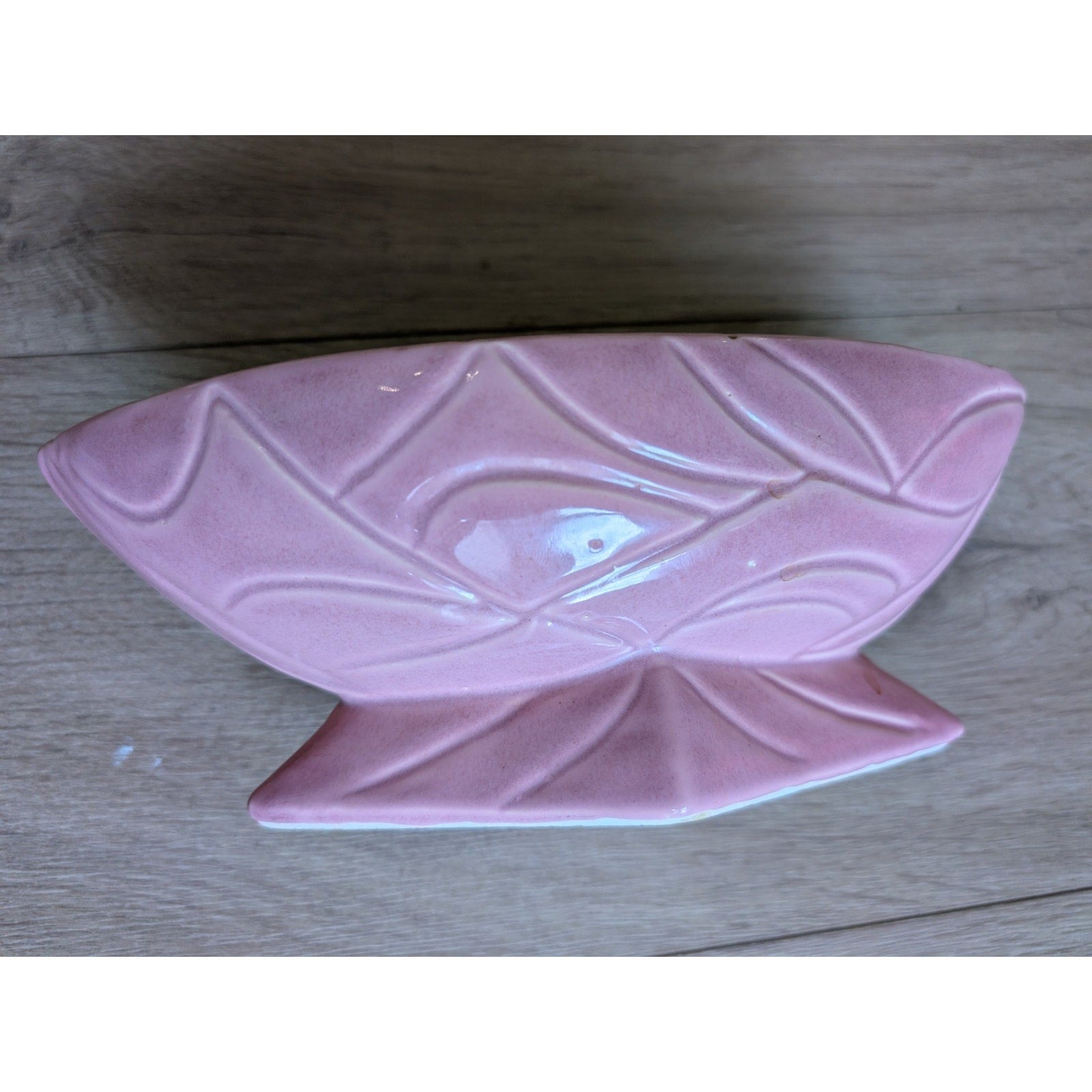 Art Deco Planter by RRP Co USA Pottery 10" Oval Planter Bowl Pink Glaze