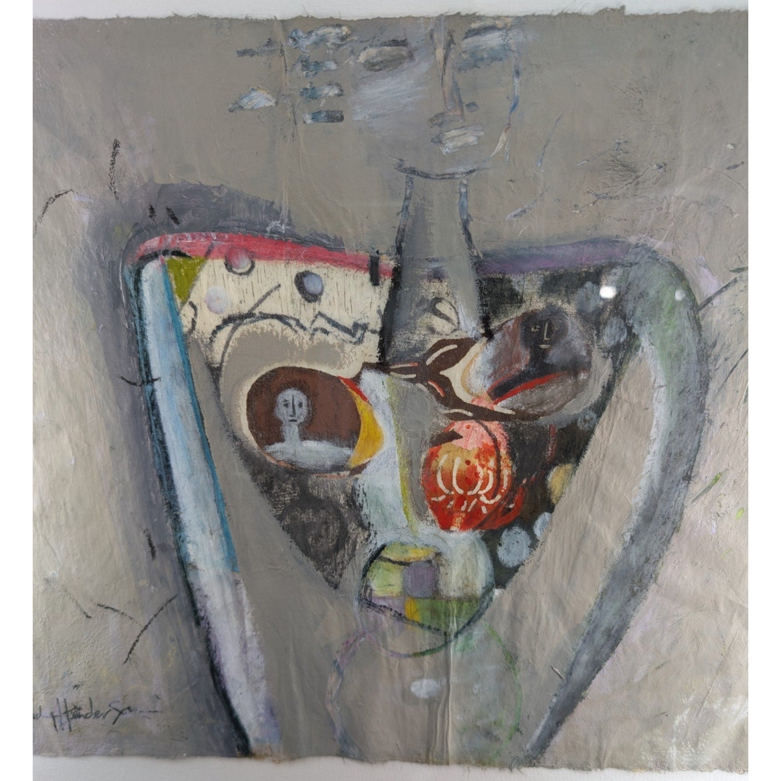 A Woman's Heart Mixed Media Abstract Painting by Judy Henderson 2008