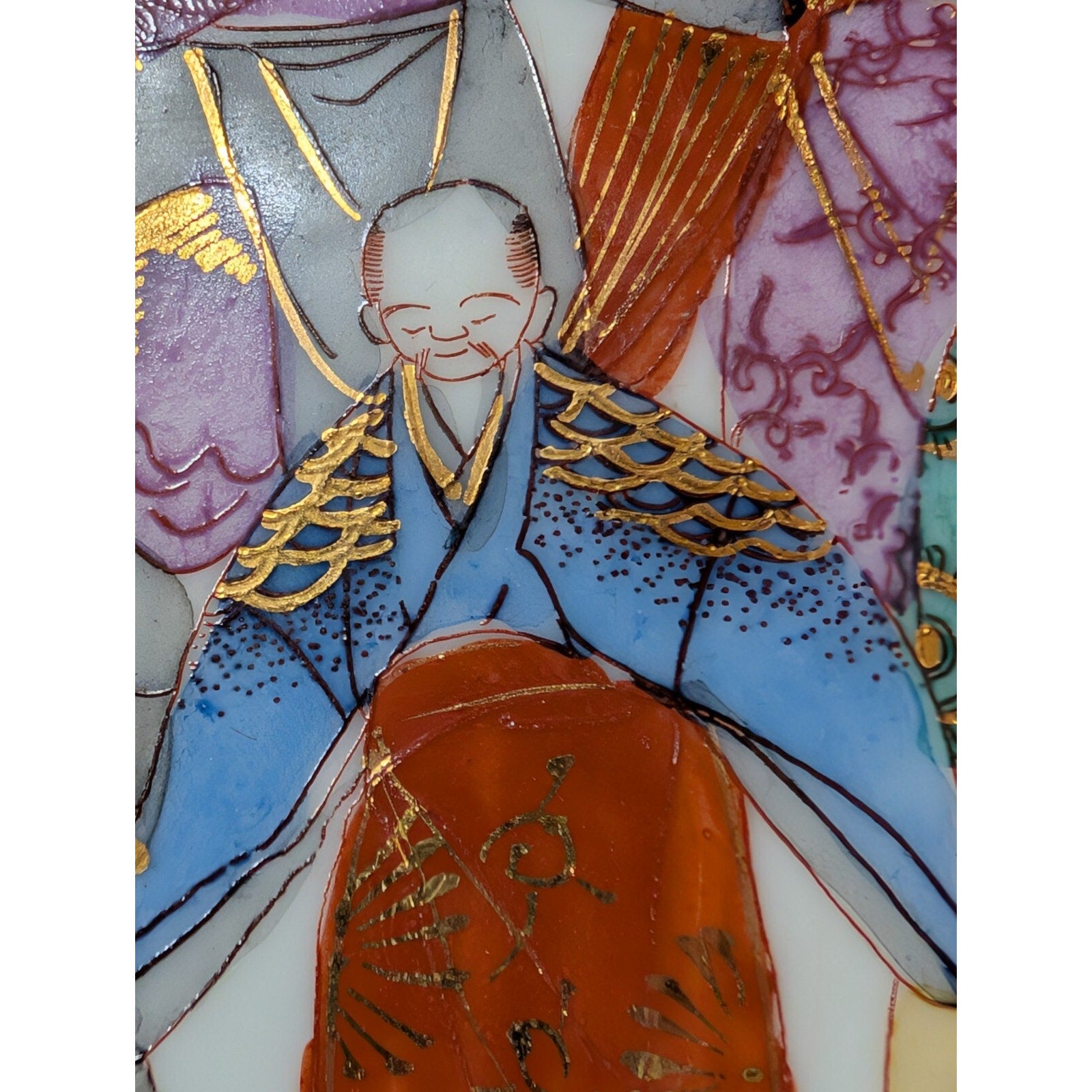 Vintage Japanese KUTANI Hand Painted 6" Porcelain Plate