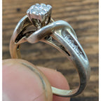 Vintage DIAMOMD Engagement Ring Sterling Silver 925 Size 6 1/2