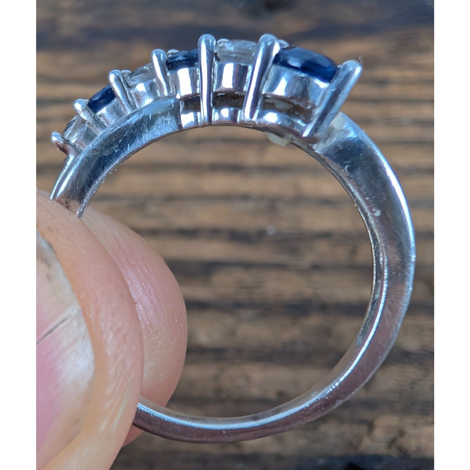 Vintage TOPAZ Sterling Silver 925 Bypass Ring Size 6