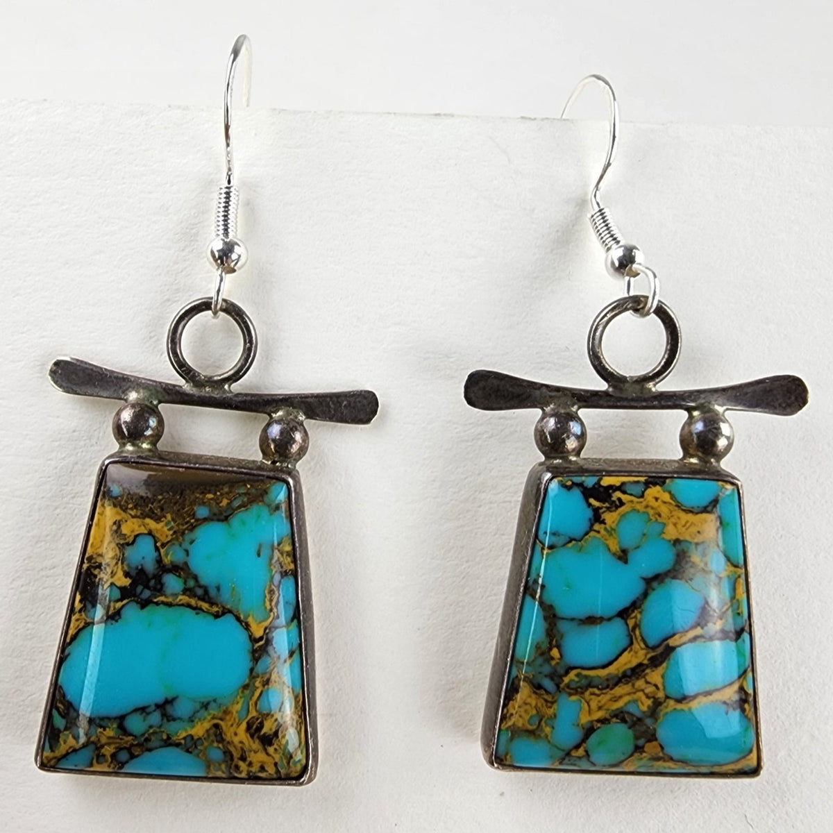 J Hayes Mohave Turquoise Earrings Sterling Silver 925 Vintage Native