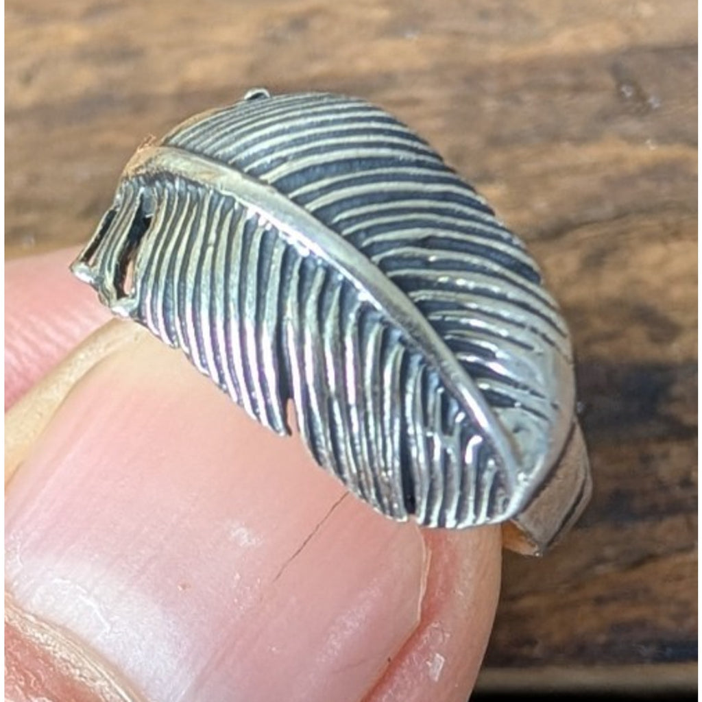 Turquoise Feather Sterling SIlver 925 Ring Size 5 1/2 Southwestern
