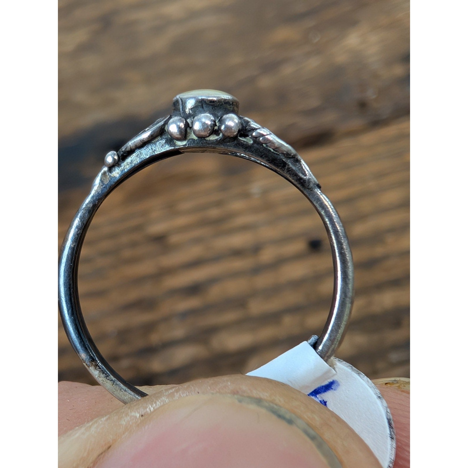 Vintage Enamel Balinese Sterling Silver 925 Ring Size 6 3/4