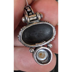 Vintage Thai Pearl Basketweave Sterling Silver 925 Pendant