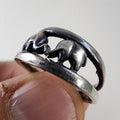 Elephant Pair Ring Size 7 Sterling Silver 925 Merging Band Vintage