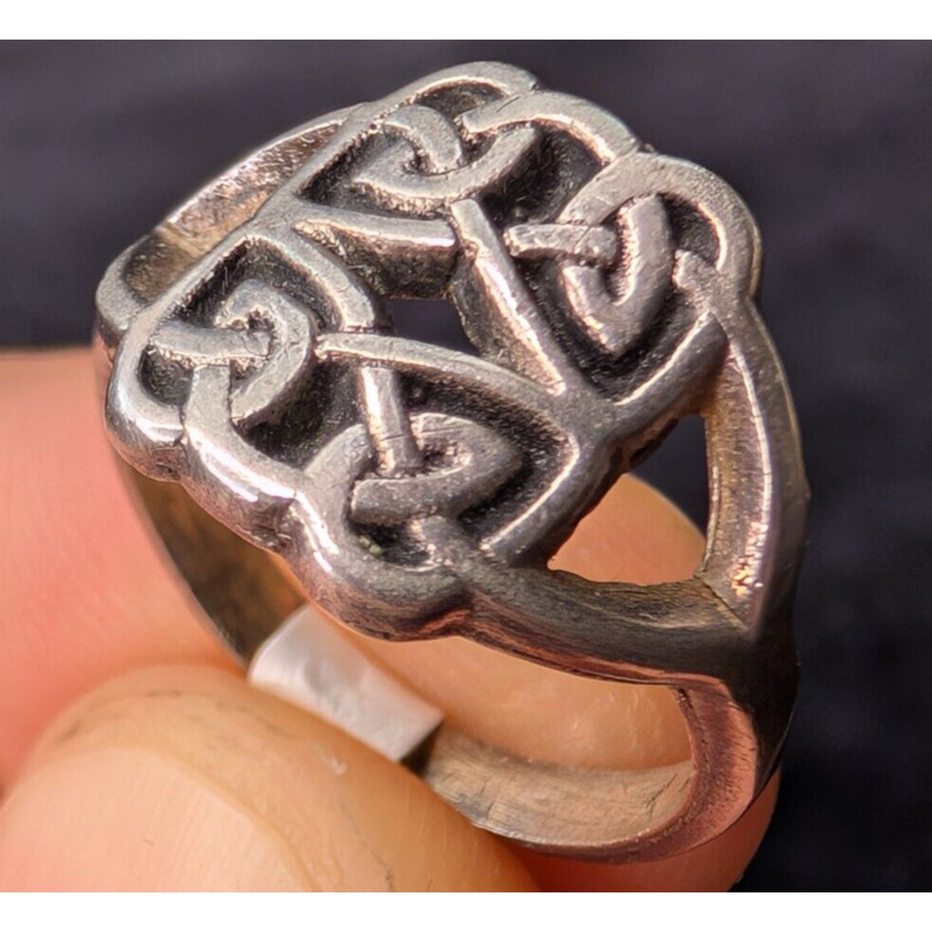 Vintage Celtic Knot Sterling Silver 925 Ring - Size 5 1/2