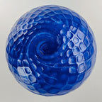 5" Hand Blown Blue Glass Float Cobalt Color with Stand