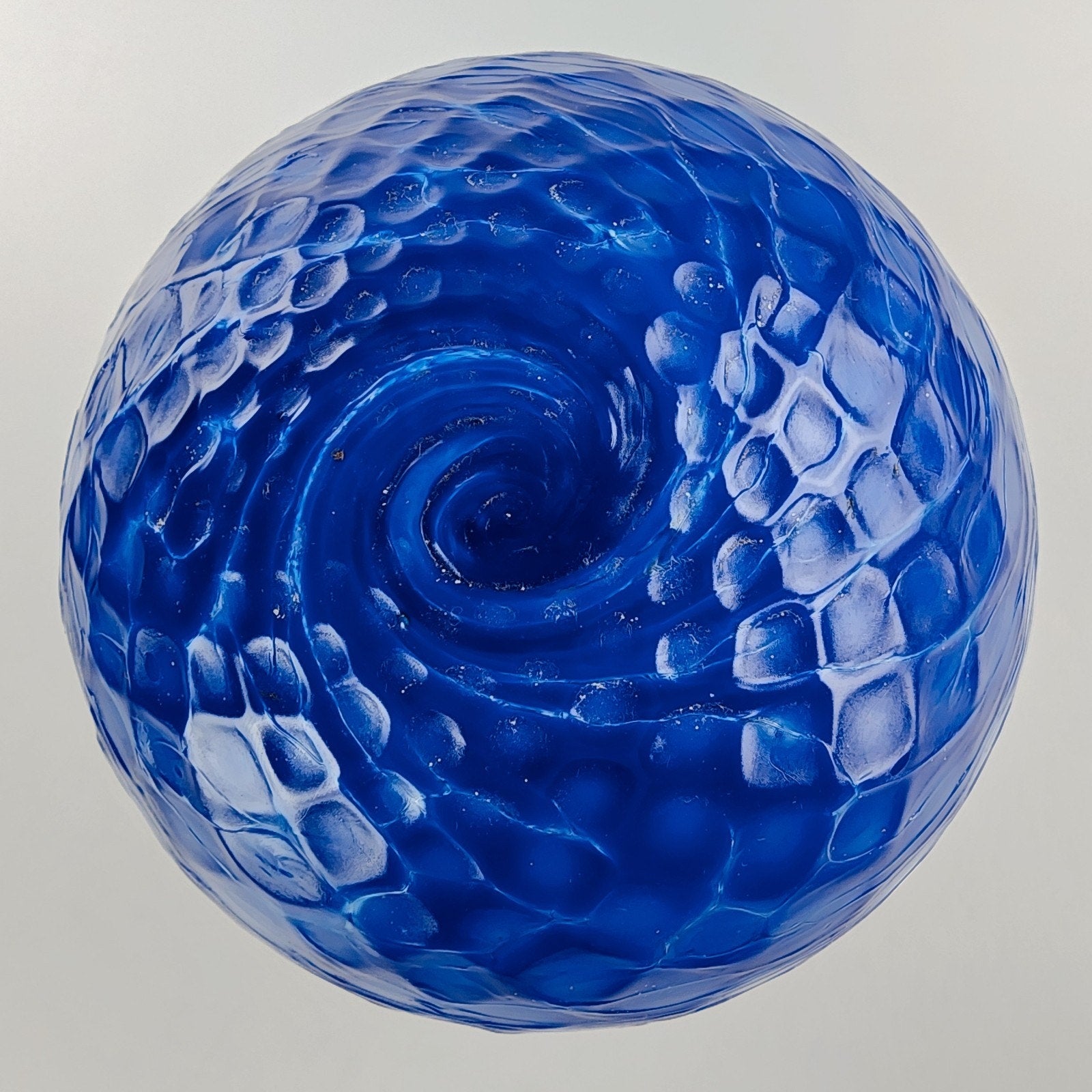 5" Hand Blown Blue Glass Float Cobalt Color with Stand