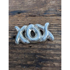 Vintage Taxco Mexico XOX Sterling Silver 925 Brooch Hugs and Kisses Pin 23g