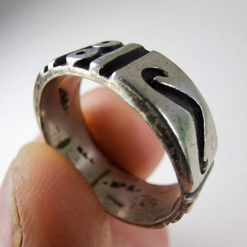 Taxco Mexico Textured Band Ring Size 8 Sterling Silver 925 Vintage