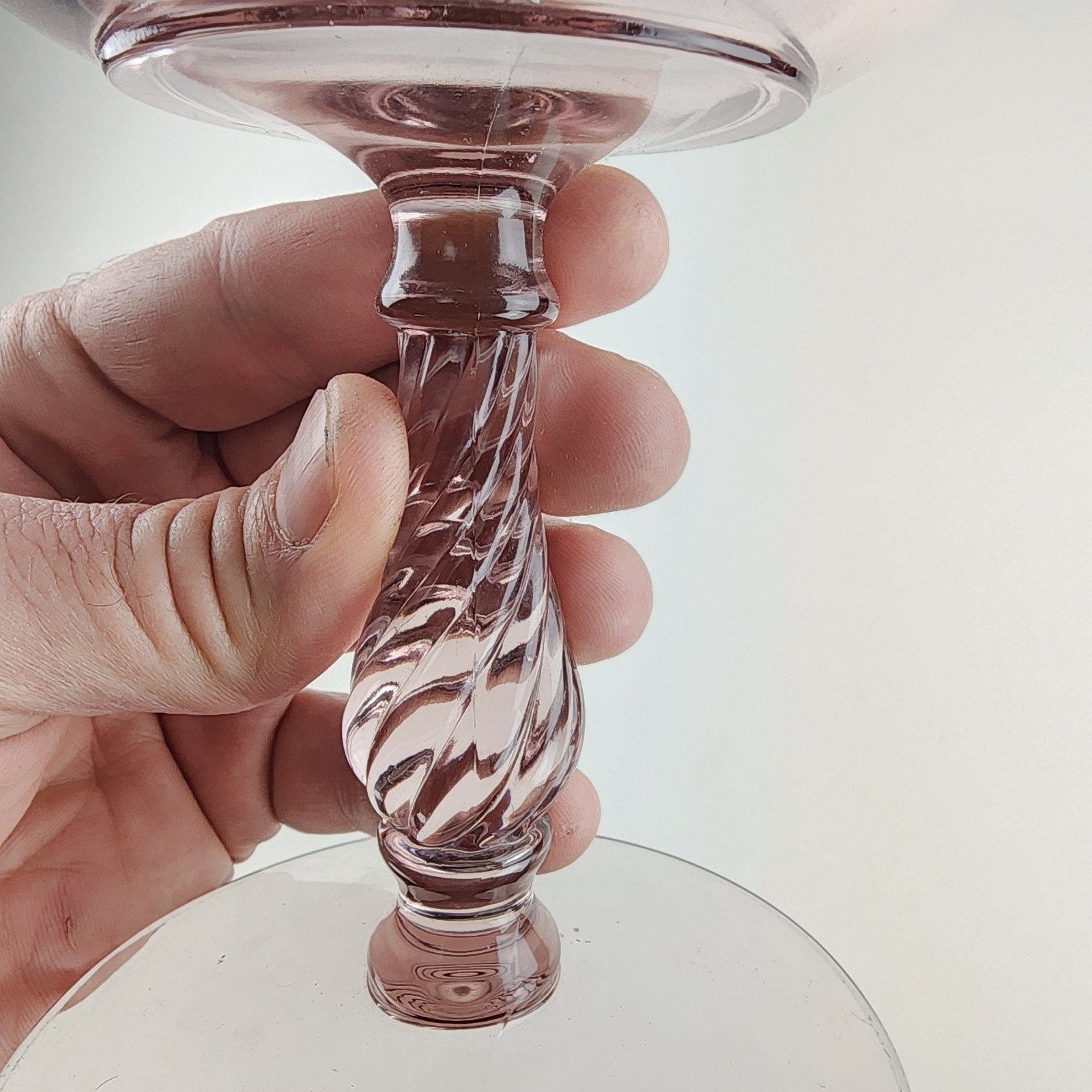 6" Twisted Stem Compote by Fostoria Glass Fairfax Light Purple Footed Candy Dish
