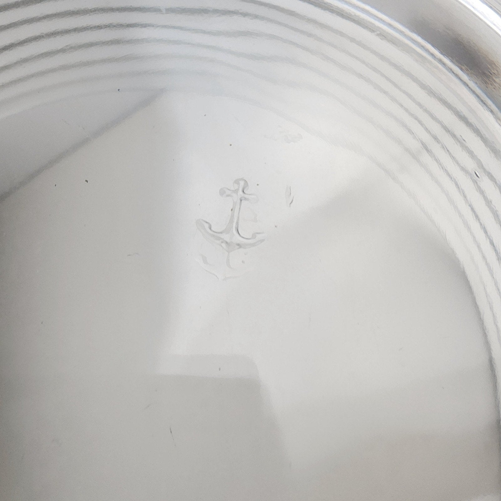 11" Anchor Hocking Glass Salad Bowl with Stepped Pattern