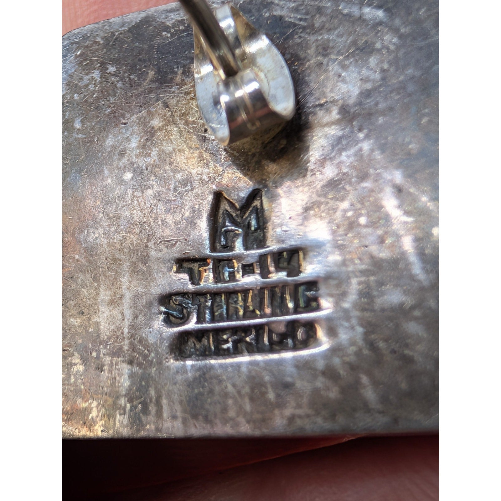 Taxco Modernist Square Sterling Silver 925 Earrings Vintage 18g