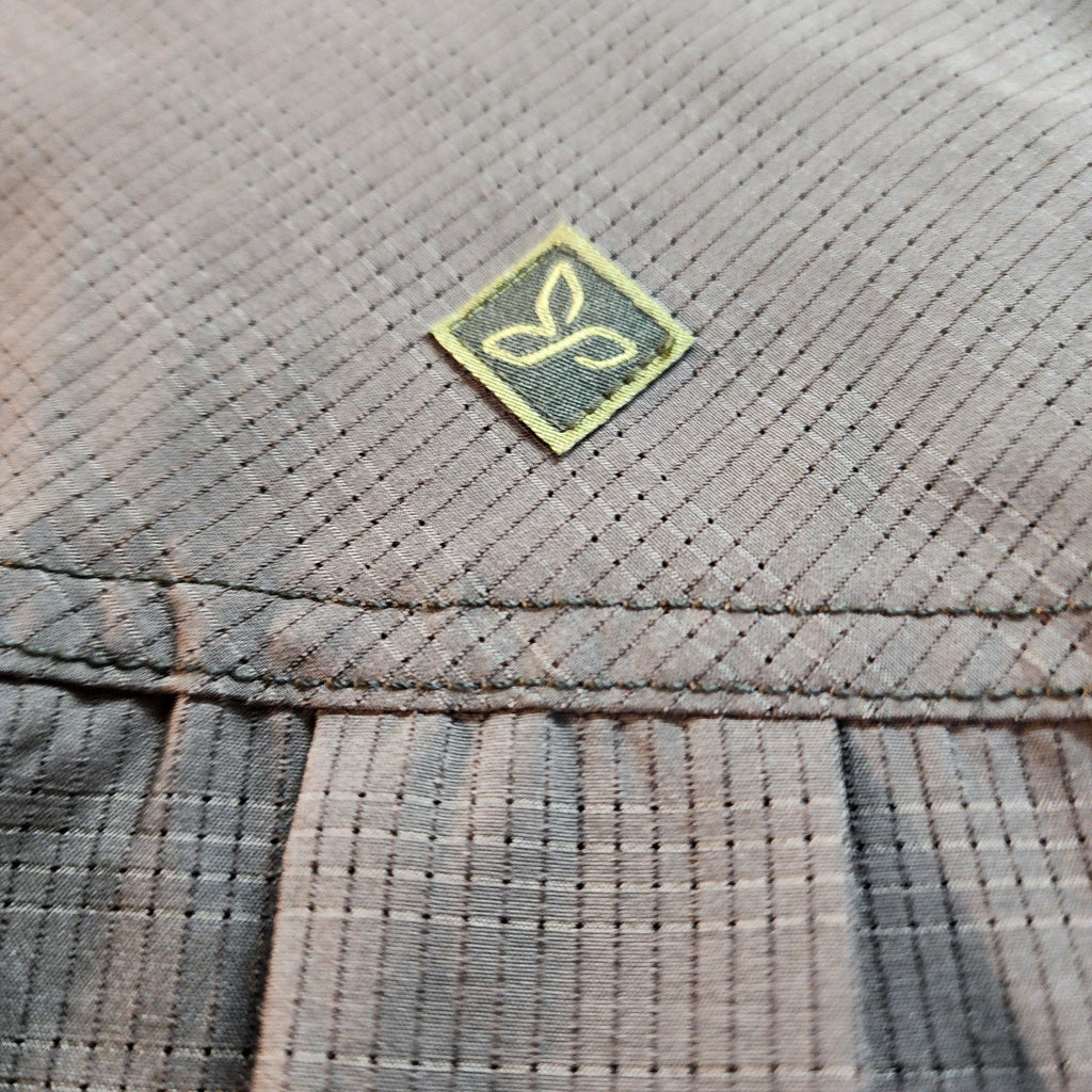 Prana Olive Cayman Large Short Sleeve Button Down Shirt Outdoor Active Wear