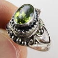 Beaded Peridot Poison Ring Size 4 3/4 Sterling Silver 925 Vintage