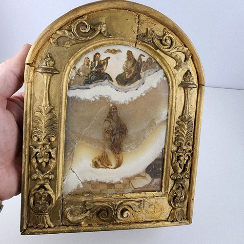 17th C Follower of Antonio Tempesta Alabaster Painting Baroque Italy Old Master