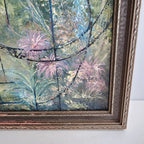 Abstract Jungle Landscape Acrylic Painting on Canvas Unsigned