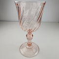 6 1/2" Pink Depression Glass Twisted Stemware Wine Glass Vintage