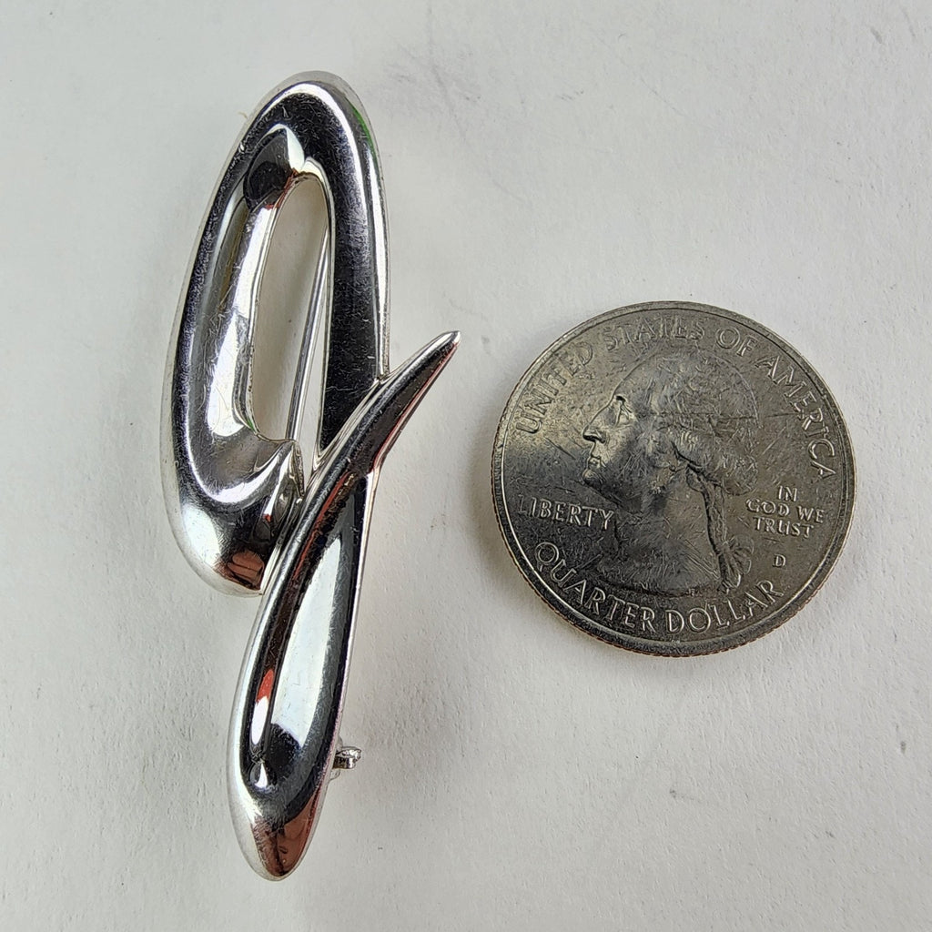 J Initail Designer Sterling Silver 925 Brooch Vintage Pin