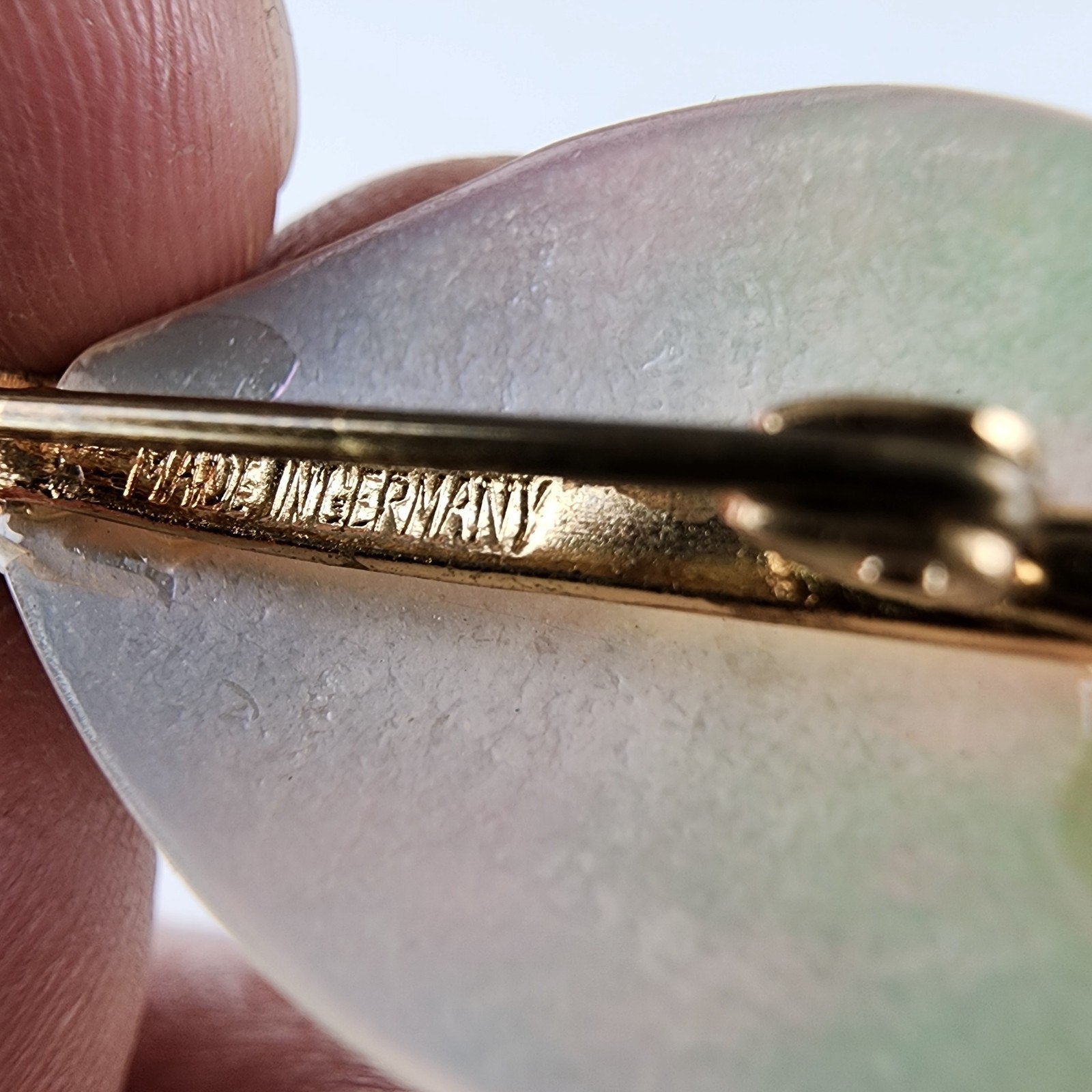 Vintage Mother of Pearl Violin Guitar Brooch Germany