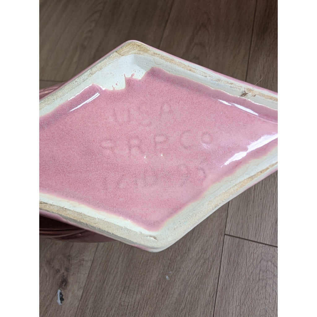 Art Deco Planter by RRP Co USA Pottery 10" Oval Planter Bowl Pink Glaze