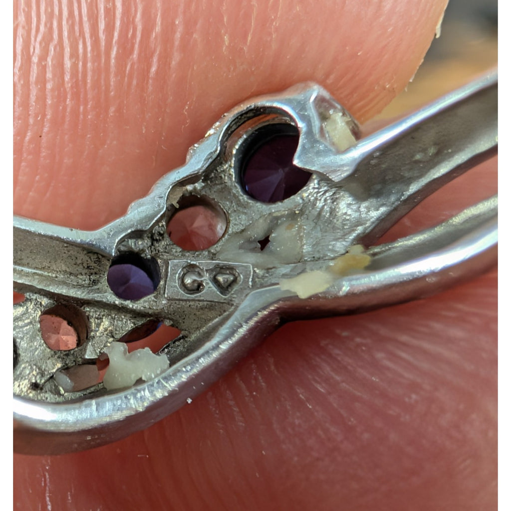 Vintage TOPAZ Sterling Silver 925 Bypass Ring Size 6