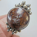Boulder Opal Beaded Ring Size 12 Sterling Silver 925 New