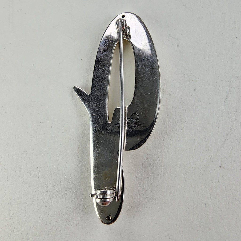 J Initail Designer Sterling Silver 925 Brooch Vintage Pin