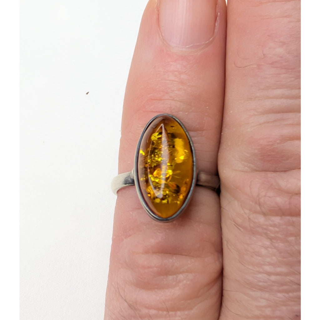Baltic Amber Sterling Silver 925 Ring Size 5 3/4 Vintage