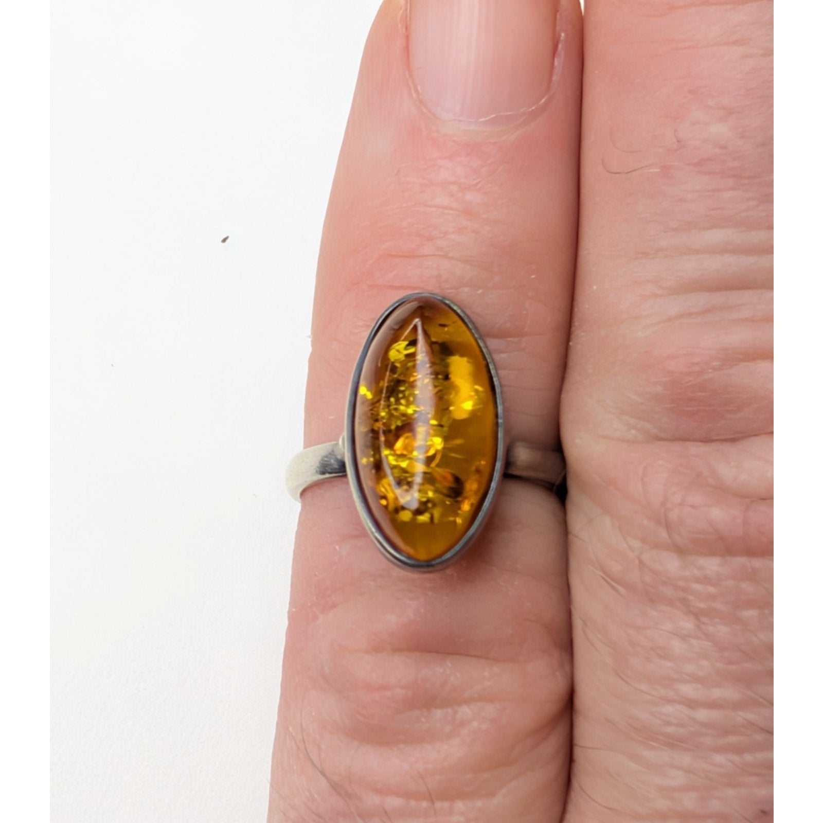Baltic Amber Sterling Silver 925 Ring Size 5 3/4 Vintage